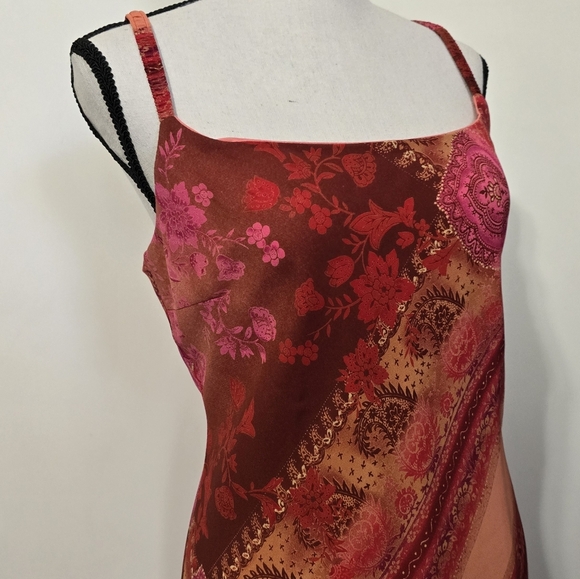 Vintage Red and Pink Floral Paisley 90s Y2k Patchwork Dress - Picture 8 of 8